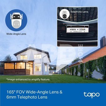 TP-LINK | Dual Lens Security Wi-Fi Camera | Tapo C545D | Dome | 3 MP | 6mm | IP66 | H.264 | MicroSD, up to 512 GB