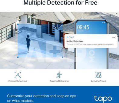 TP-LINK Pan/Tilt Security Wi-Fi Camera | Tapo C510W | Dome | 3 MP | 3.9mm | IP65 | H.264 | MicroSD, up to 512 GB