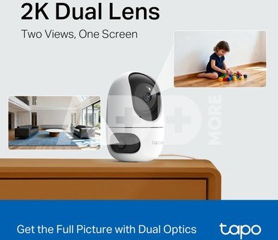 TP-LINK Tapo C245D | Dual Lens Pan/Tilt Security Camera | Dome | 3 MP | 3.1mm/F1.6 | MicroSD Card up to 512 GB