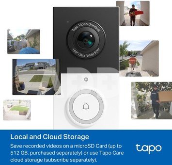 TP-LINK Video Doorbell Camera | Tapo D210 | 3 MP | 1.18mm/F1.8 | IP65 | H.264 | Micro SD, Max. 512