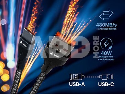 47486 USB A - Lightning M/M 1m Cable Black