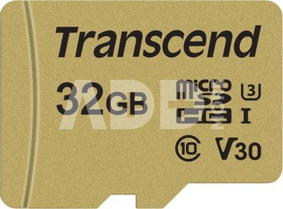 TRANSCEND 32GB UHS-I U3 GOLD MICROSD W. ADAPT