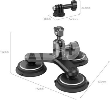 Triple Magnetic Suction Cup Mounting Support Kit for Action Cameras 4468