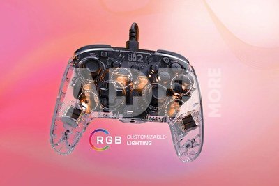 Turtle Beach wired controller Afterglow Nintendo Switch 2, transparent