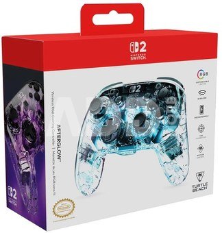 Turtle Beach wireless controller Afterglow Nintendo Switch 2, transparent