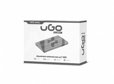 UGo External HDD Enclosure 2,5'' USB 2.0 Aluminium