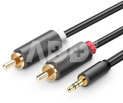UGREEN AV102 2x RCA cable (Cinch) jack 3.5 mm 1.5m (black)