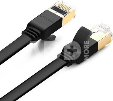UGREEN NW106 Ethernet RJ45 Ploch&yacute; s&iacute;ťov&yacute; kabel , Cat.7, STP, 3m (čern&yacute;)