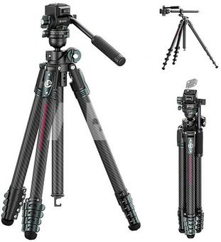 Ulanzi JJ06 Overhead Travel Tripod(Carbon Fiber)(Fluid Ballhead)