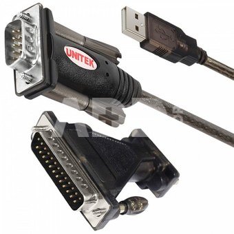 Unitek Adapter USB- 1xRS-232 + Adapter DB9F/DB25M Y-105A