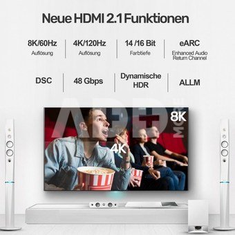 Unitek HDMI CABLE M/M 2m; v2.1;8K;120Hz;UHD;C138W