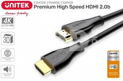 Unitek PREMIUM CERTIFIED HDMI 2.0 CABLE 3M; C1049GB