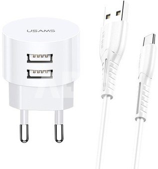 USAMS Charger T20 2xUSB 2,1A microUSB