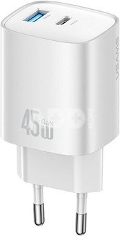 CC290 T66 45W GaN 1xUSB-A 1xUSB-C silver