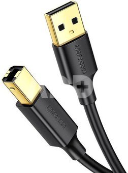 USB 2.0 A-B kabel k tisk&aacute;rně UGREEN US135, pozlacen&yacute;, 1,5 m (čern&yacute;)