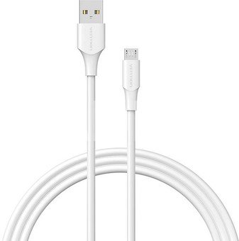 USB 2.0 Male to Micro-B Male 2A 1m Vention CTIWF (white)