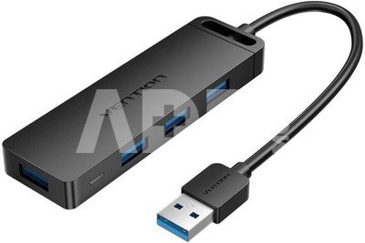 USB 3.0 4-Port Hub with Power Adapter Vention CHLBB 0.15m, Black