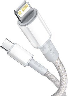 USB-C to Lightning Baseus High Density Braided Cable, 20W, PD, 2m (white)