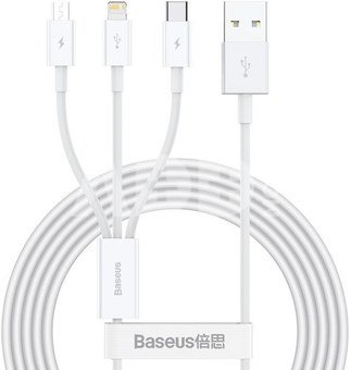 Baseus Lightning / USB Type C / Micro USB 3.5 A 1.5 m White