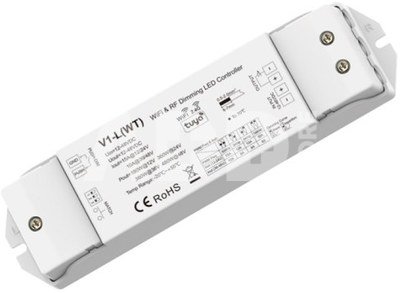 V1-L(WT) nuolatinės įtampos valdiklis 12-48V, 1x15A, Push-Dimm, Tuya, Wi-Fi