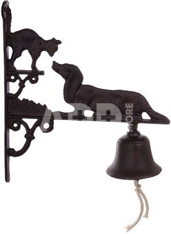 Varpas metalinis pakabinamas Šuo ir katė 33x25x8,5 cm 165826
