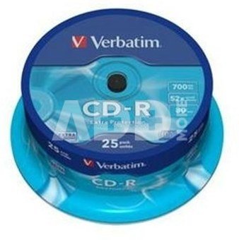 1x25 Verbatim CD-R 80 / 700MB 52x Speed Extra Protection