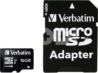 Verbatim microSDHC 16GB Class 10 incl Adapter