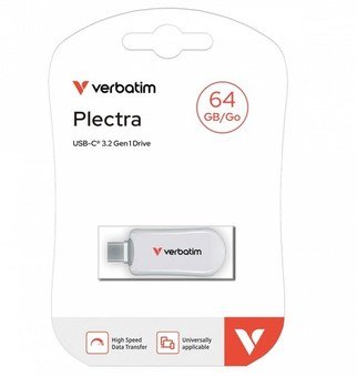 Verbatim Plectra White 64GB USB-C Flash Drive 30228