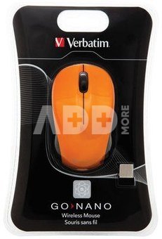 Verbatim Go Nano Wireless Mouse Volcanic Orange