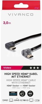 Vivanco cable HDMI - HDMI 3m angeled (47107)
