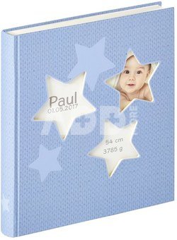 Walther Estrella blau 28x30,5 50 wei&szlig;e Seiten Babyalbum UK133L