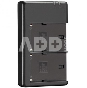 Westcott NP F970 Dual Battery Pack with Charger (2 pack L Series 7.4V 6600mAh 48.8Wh)
