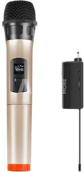 Wireless dynamic microphone UHF PULUZ PU628J 3.5mm (gold)