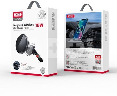 XO phone car mount + wireless charger 15W CX015, black