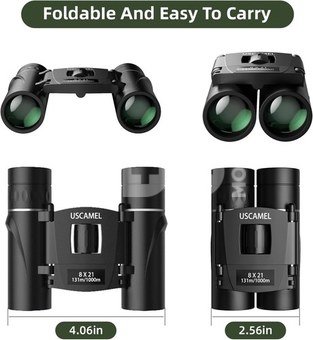 USCAMEL Folding Pocket Binoculars Compact Travel mini