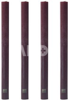 Žvakės 4 vnt 25 cm diam 2 cm tamsiai raudona spalva PTMD 101482