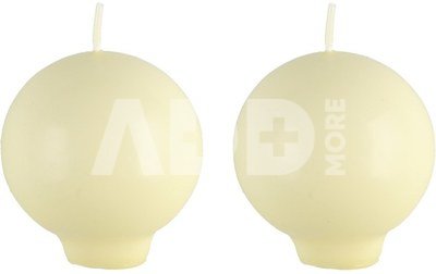 Žvakių komplektas 2 vnt su kojele, gelsvos D6 cm Polar 618597