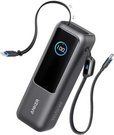Anker Zolo Powerbank | A1695H11 | 25000 mAh | Built-In USB-C and Retractable Cable) | Grey