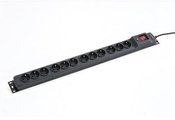 Armac Surge M12 / 16A Rack 19 '' black 1.5m (12 slots)