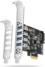 AXAGON PCI-Express card with four external USB 3.2 Gen1 ports with dual power | PCEU-43RS