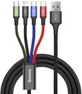 Baseus Fast USB Cable 4in1 - USB-A to 2x USB-C/Lightning/MicroB, 1.2m 3,5A - Black