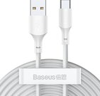 Baseus Simple Wisdom Data Cable Kit USB to Type-C 5A (2PCS/Set）1.5m White