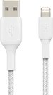 Belkin Lightning to USB-A Cable 15cm, Braided, mfi cert, white
