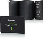 BRESSER mobilus saulės įkroviklis 21 vatų su USB ir nuolatinės srovės išvestimi