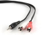 Cablexpert 2.5m, 3.5mm/2xRCA, M/M 2.5 ", Black, Red, White