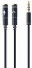 Cablexpert 3.5 mm Audio + Microphone Adapter Cable, 0,2 m Metal connectors