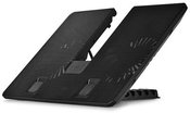 Deepcool ergonomic stand- cooler. black , USB 3.0 pass- truoght, it can be used as a notebook stand and/or cooling pad. The adjustable anti-skid holders are compatible ~15.6" laptops. The two 140mm silent fan and full range mesh surface with aerodynamic designed intake provide silent and efficient cooling.