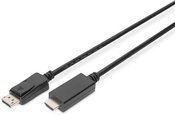 Digitus Adapter cable Displayport 1.2 with interlock 4K 60Hz UHD Typ DP/HDMI A M/M black 3m