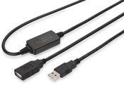 DIGITUS Active USB 2.0 Repeater/Extension Cable, 10 m A/M to A/F, black