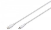 Digitus Lightning silicone connection cable, USB-C - Lightning, 1m | AK-600110-010-W